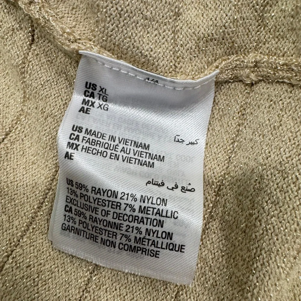 Alfani Womens Cardigan Sweater XL‎ Cocoa Butter Textured Knit Open Front